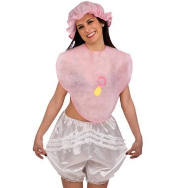 Bebe Rosa Bavaglino con Cuffia |Carnival Toys