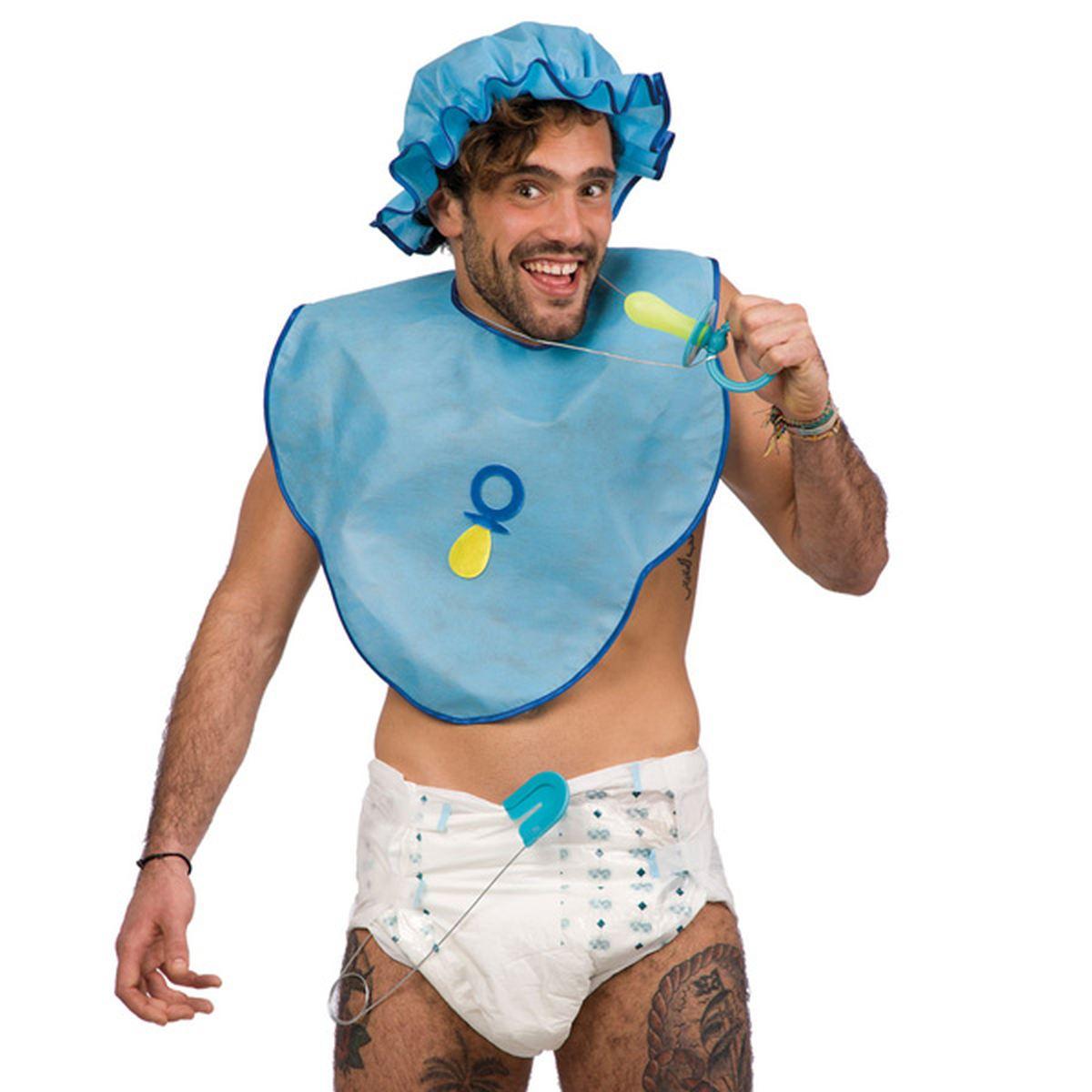 Costume Bebe Azzurro Bavaglino e Cuffia |Carnival Toys