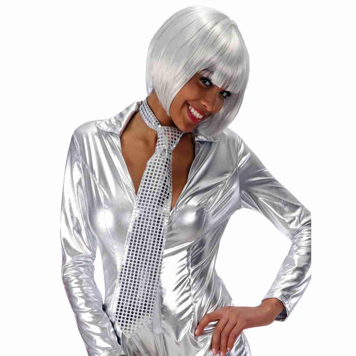 Cravatta con Paillettes Argento |Carnival Toys