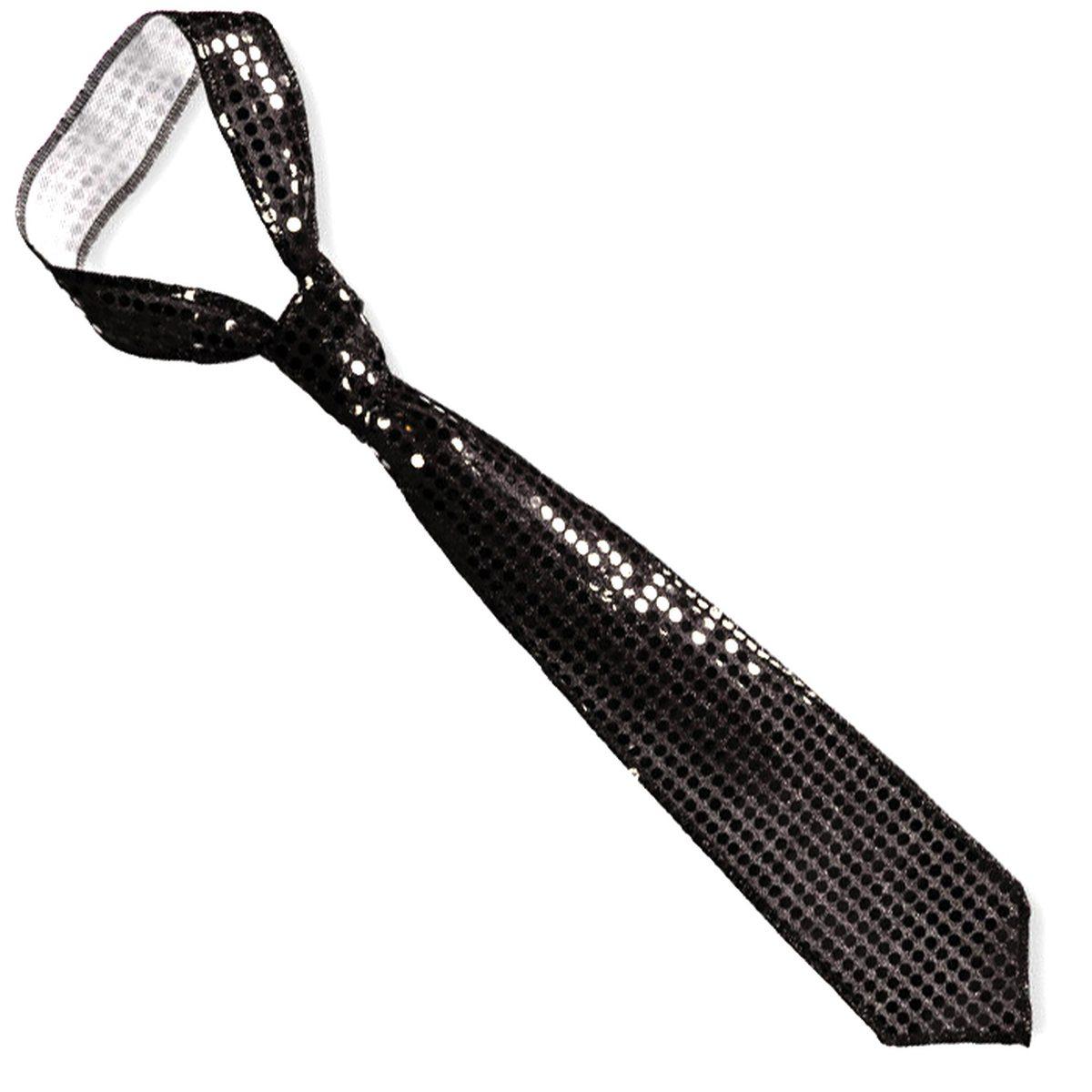 Cravatta con Paillettes Nere |Carnival Toys
