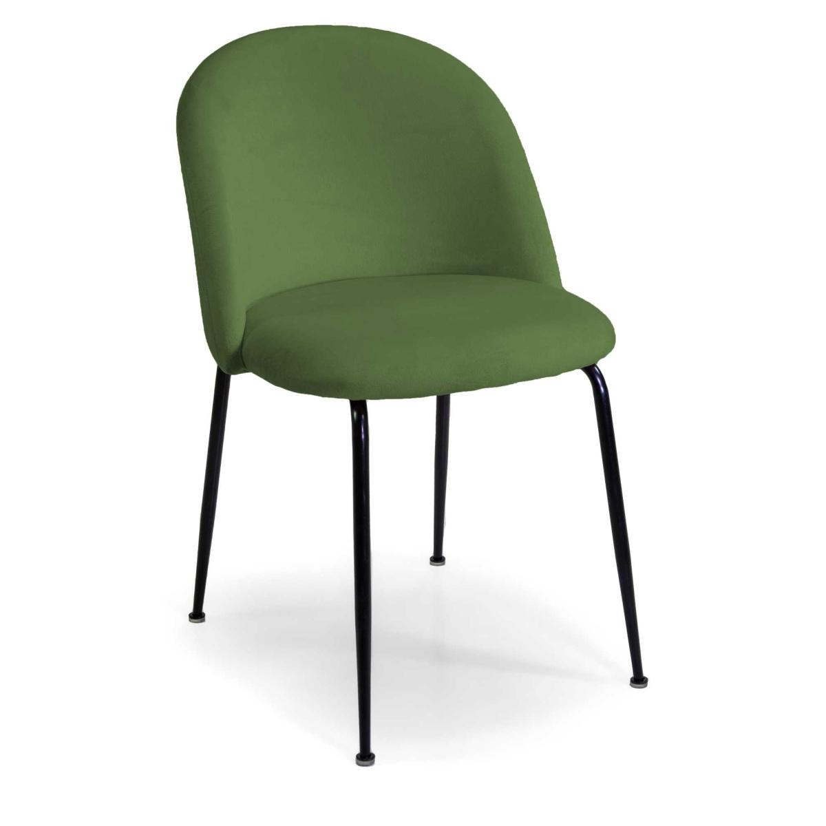 Sedia Velluto Sammi Verde Struttura Metallo Nero cm.50x77,5x57 | Vacchetti