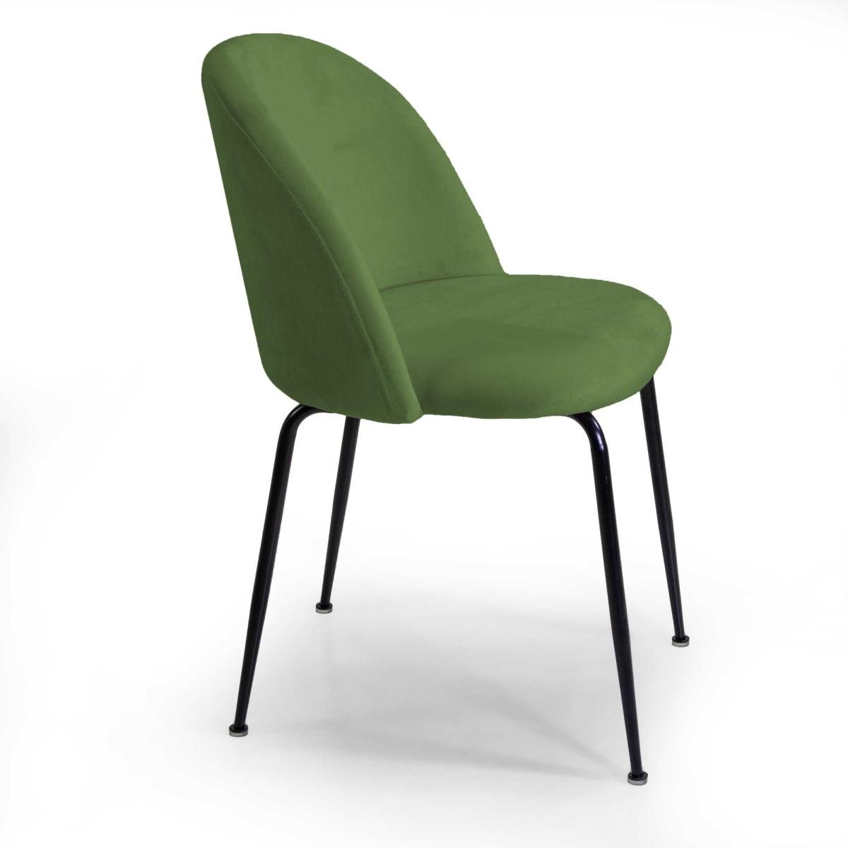 Sedia Velluto Sammi Verde Struttura Metallo Nero cm.50x77,5x57 | Vacchetti