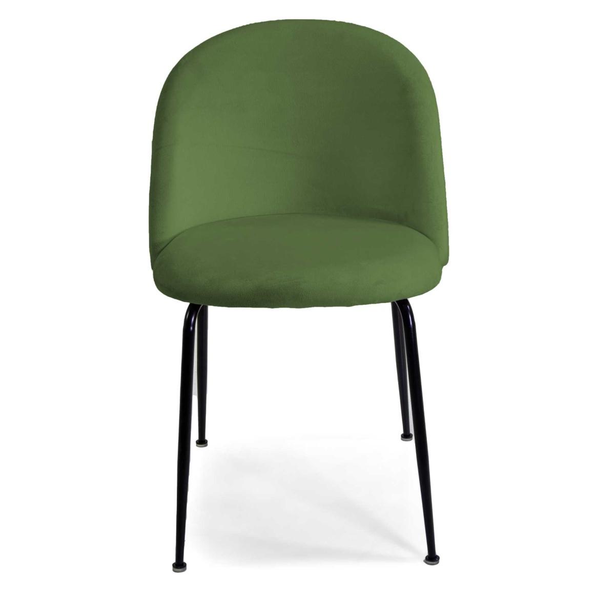 Sedia Velluto Sammi Verde Struttura Metallo Nero cm.50x77,5x57 | Vacchetti