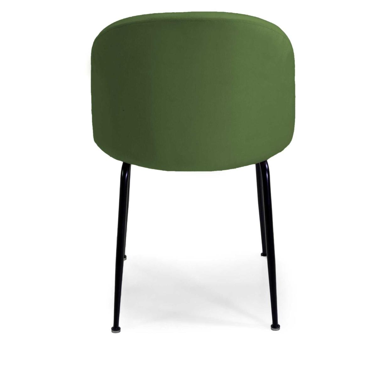 Sedia Velluto Sammi Verde Struttura Metallo Nero cm.50x77,5x57 | Vacchetti