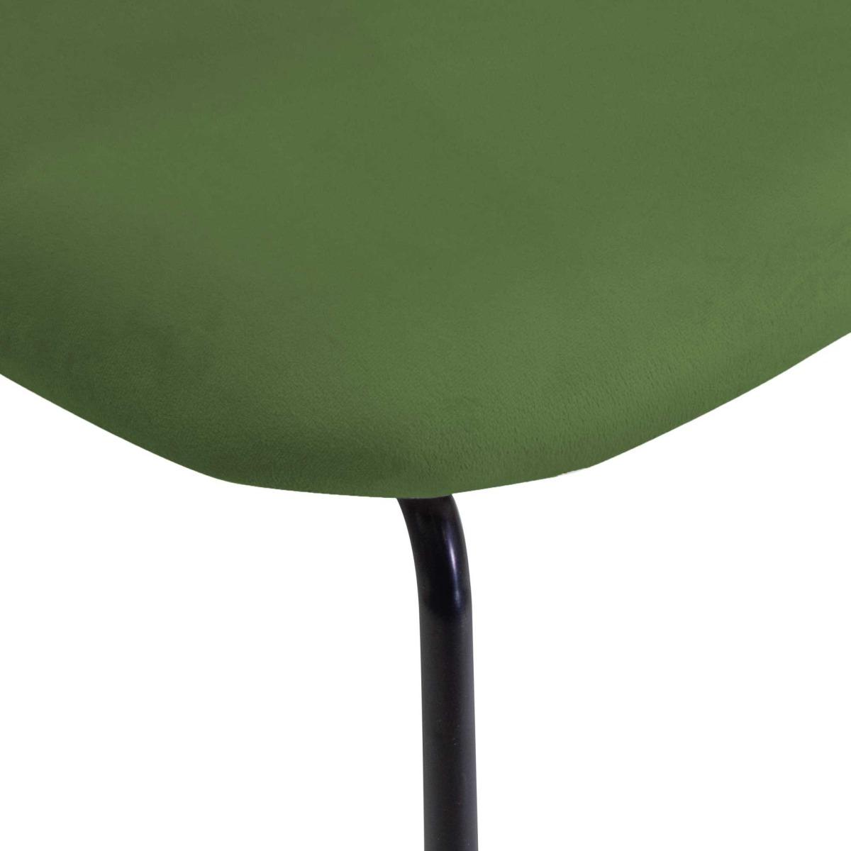 Sedia Velluto Sammi Verde Struttura Metallo Nero cm.50x77,5x57 | Vacchetti