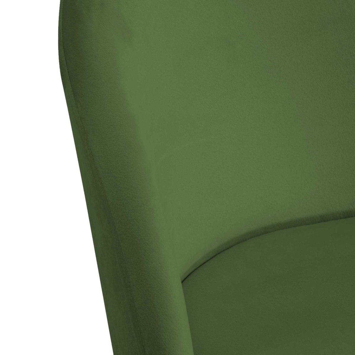 Sedia Velluto Sammi Verde Struttura Metallo Nero cm.50x77,5x57 | Vacchetti