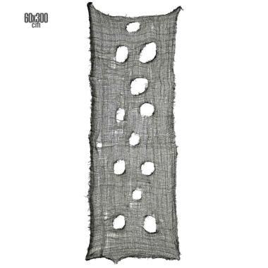 Decorazione Tessuto Stracciato Nero cm.60x300 |Widmann