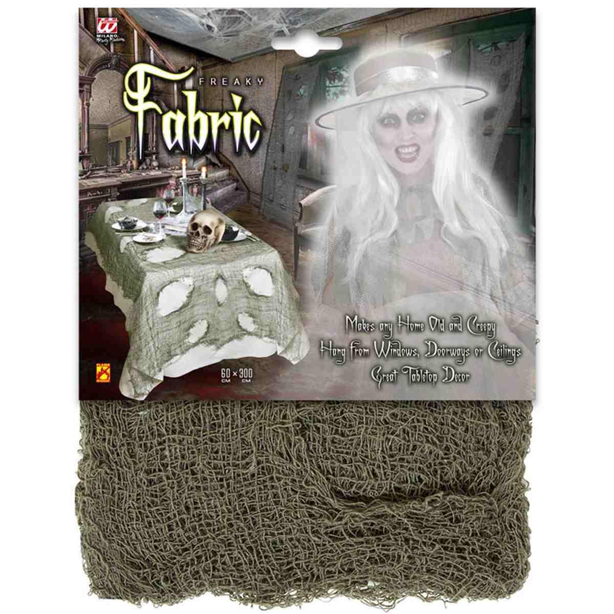 Decorazione Tessuto Verde Stracciato cm.60x300 |Widmann