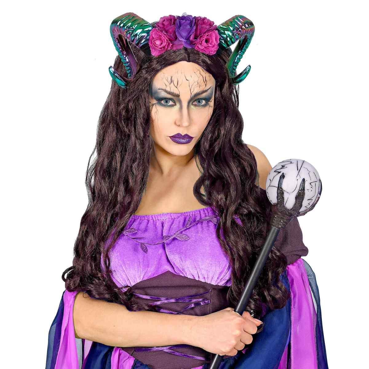 Cerchietto con Corna Montone e Fiori |Widmann