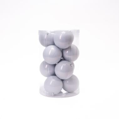 Pallina Natale cm.ÃƒÂ˜8 Bianco Set pz.16 |Silani