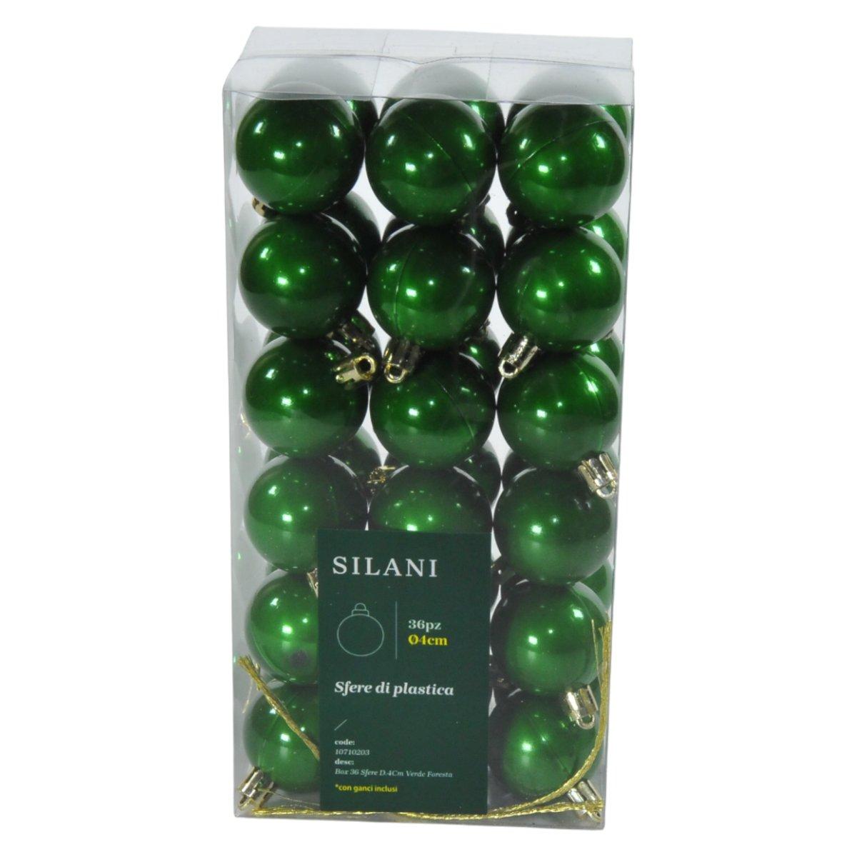 Pallina Natale cm.ÃƒÂ˜4 Verde Foresta Set pz.36 |Silani