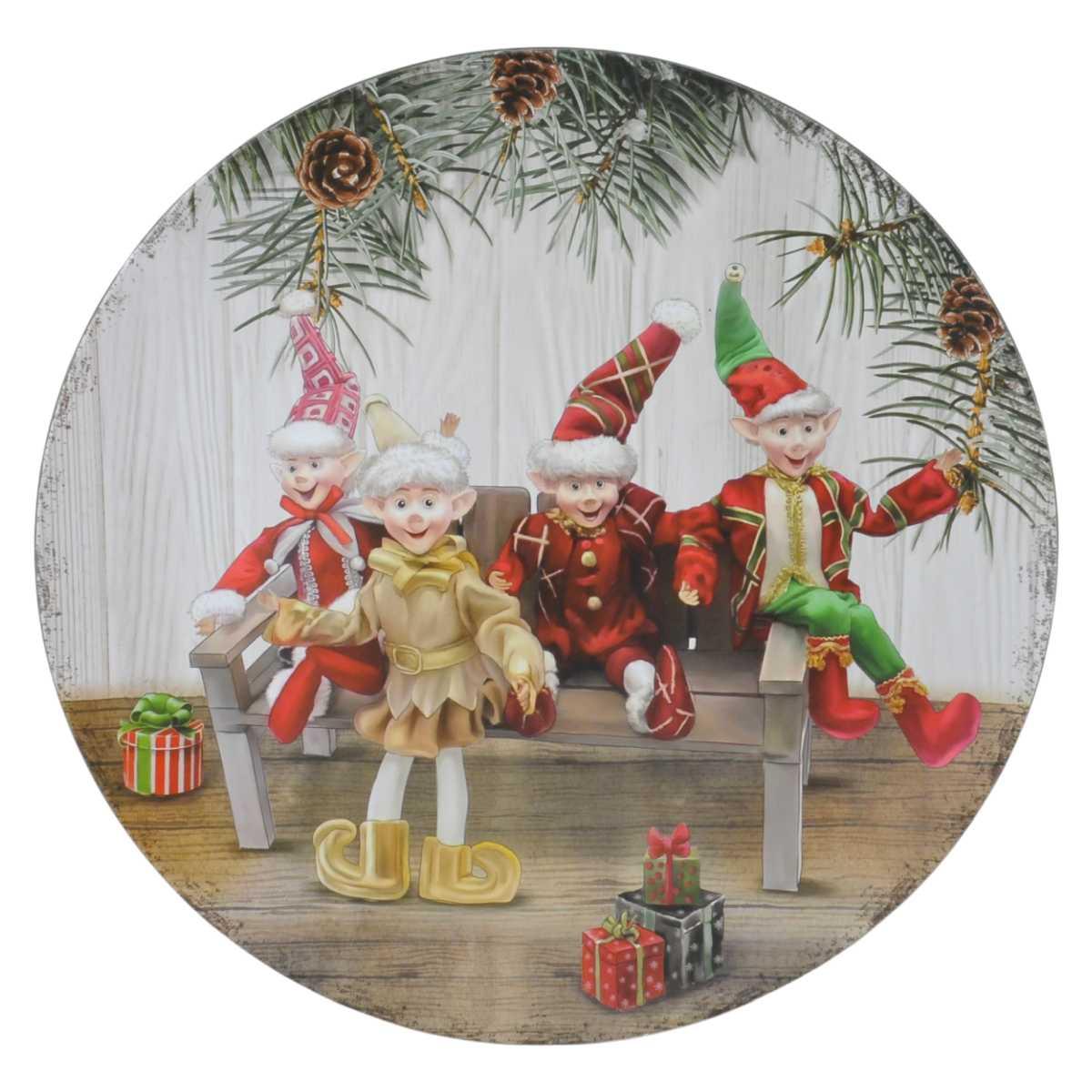 Piatto Tavola PVC Natale Elfi cm.ÃƒÂ˜33 |Silani