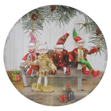Piatto Tavola PVC Natale Elfi cm.ÃƒÂ˜33 |Silani