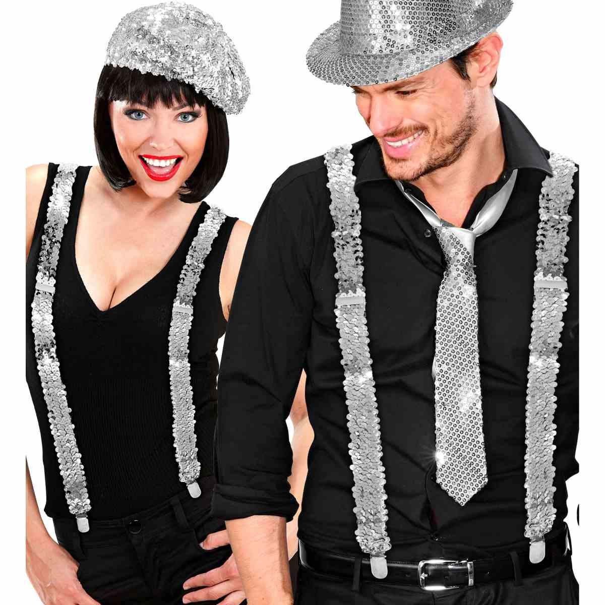 Bretelle Paillettes Argento |Carnival Toys