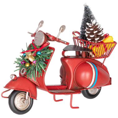 Decorazione Natalizia Vespa Metallo Rossa cm.17x12,7 |Bizzotto