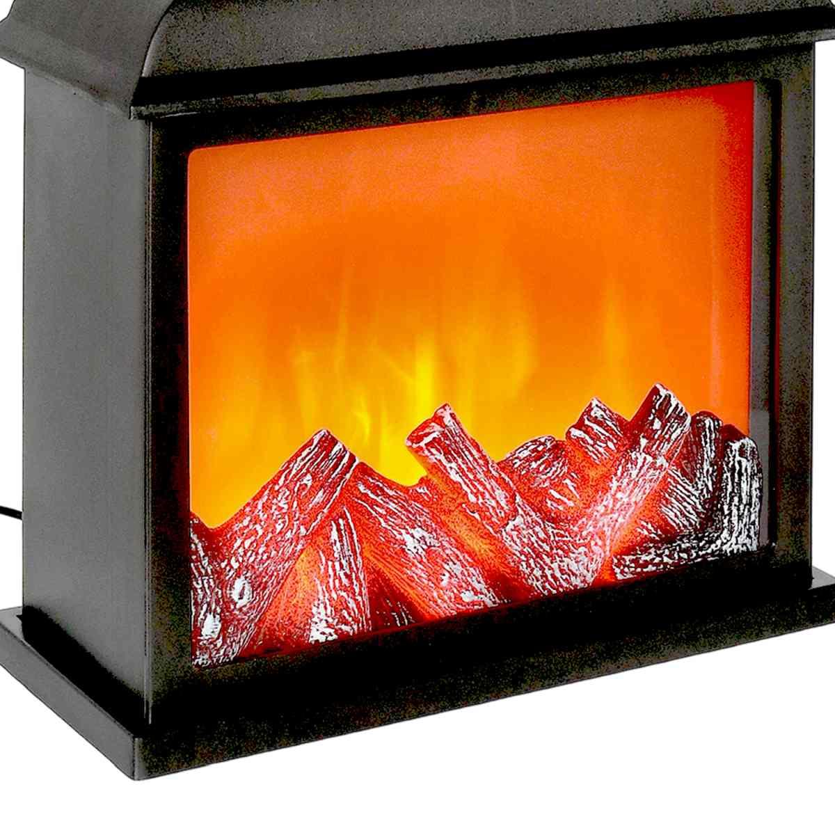 Decorazione Natalizia Camino Lester Nero USB cm.30x34 |Bizzotto