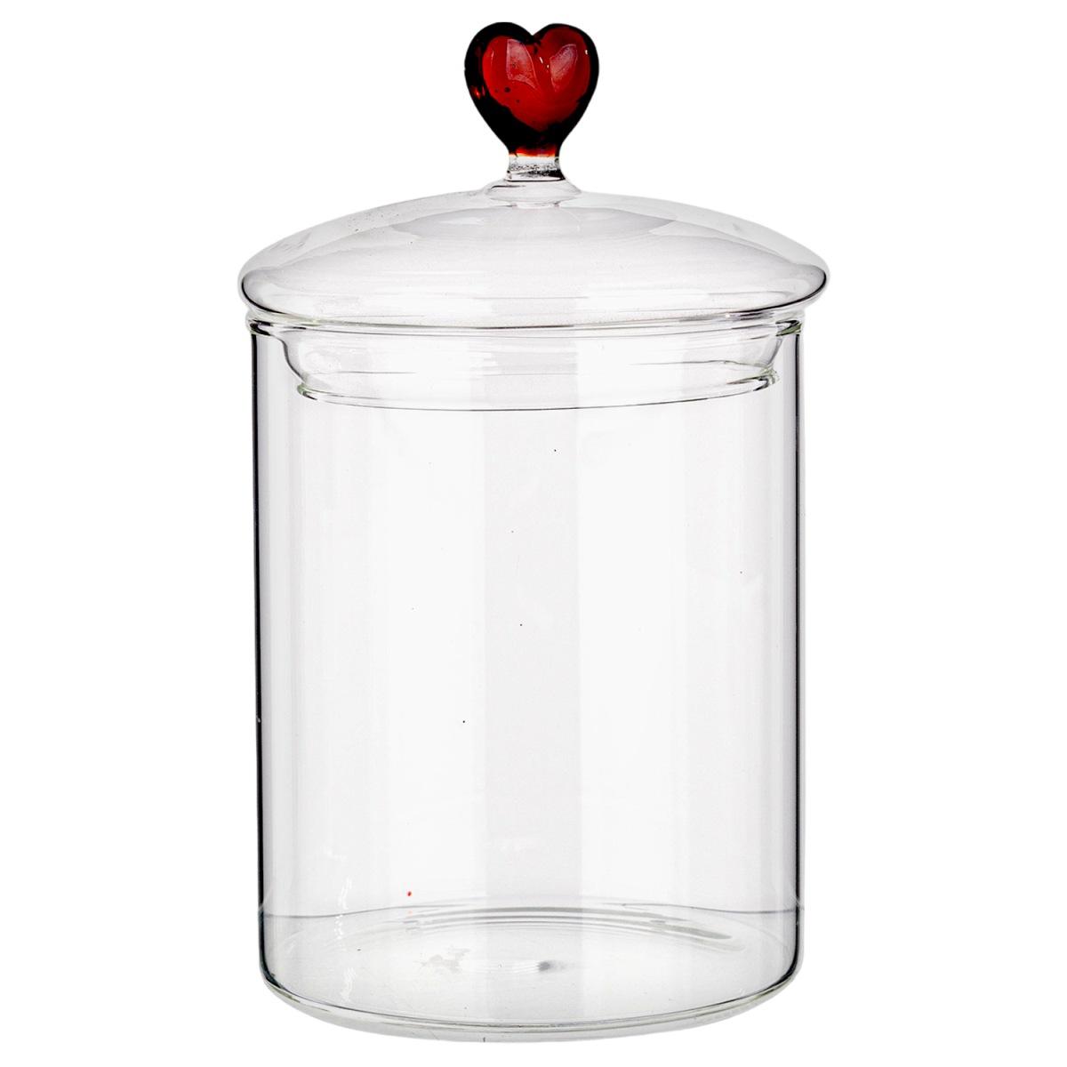 Barattolo Vetro con Cuore Rosso cm.16 |Bizzotto