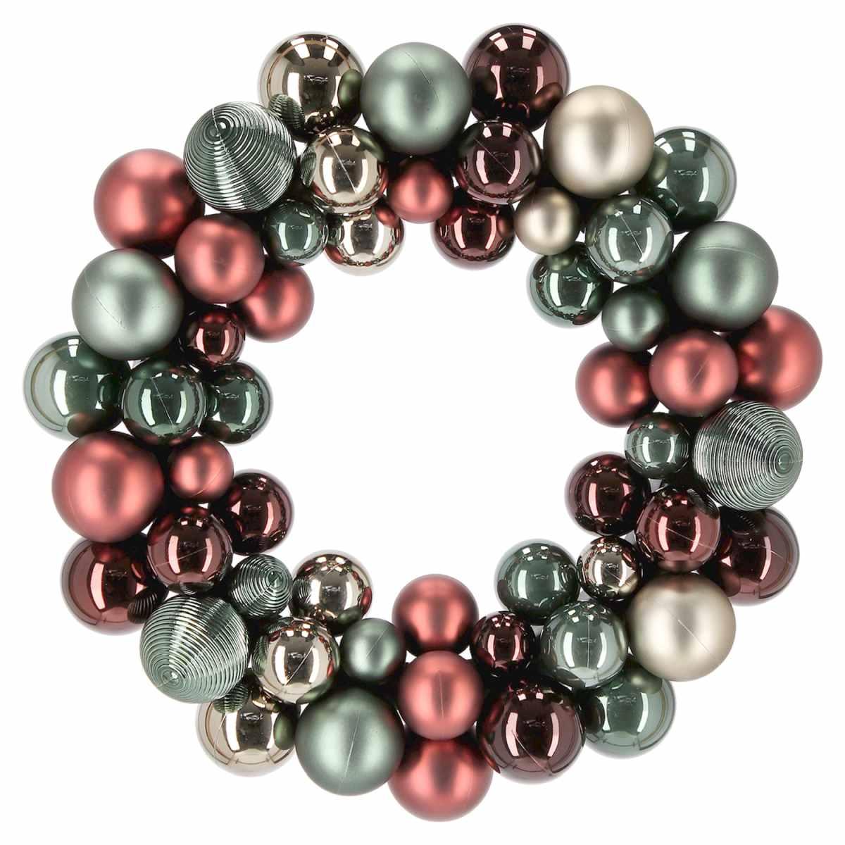 Ghirlanda cm.ÃƒÂ˜34 Perle Mini Ball Rosso Verde |Bizzotto