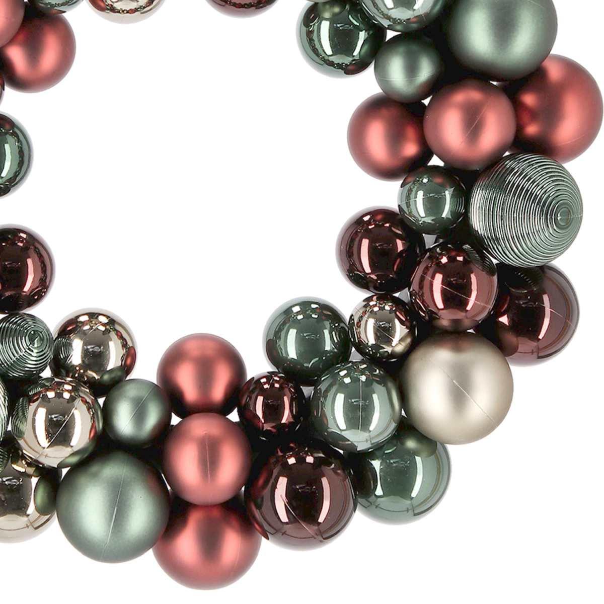 Ghirlanda cm.ÃƒÂ˜34 Perle Mini Ball Rosso Verde |Bizzotto