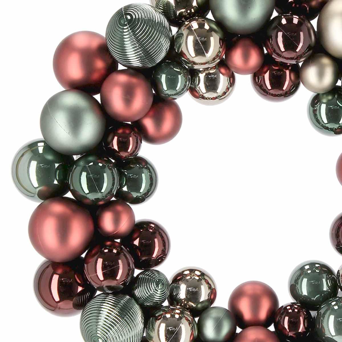 Ghirlanda cm.ÃƒÂ˜34 Perle Mini Ball Rosso Verde |Bizzotto