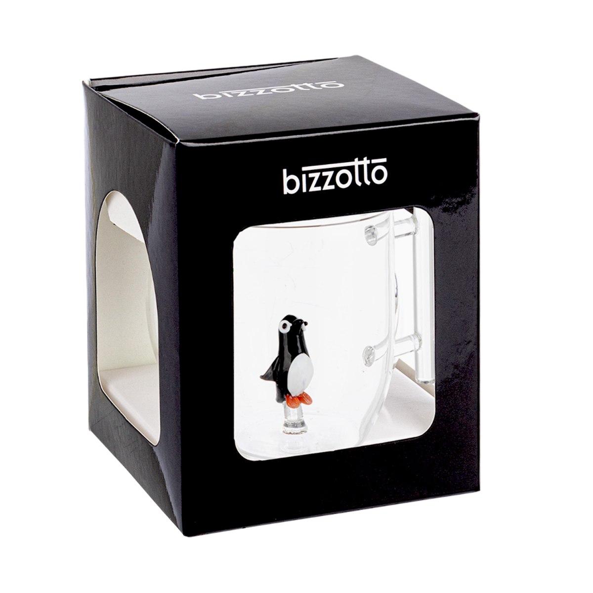 Tazza Natalizia Mug Vetro p1 con Pinguino e Manico cm.10 |Bizzotto
