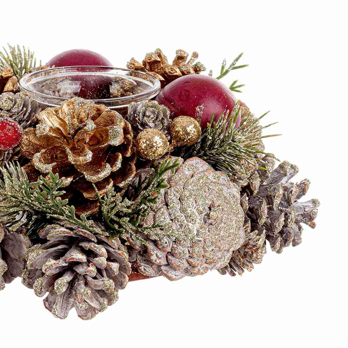 Portacandela con Bacche Pigne cm.ÃƒÂ˜9x19 |Bizzotto