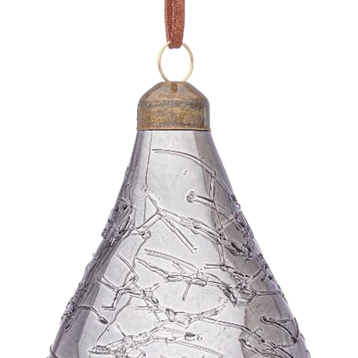 Pallina Natale Vetro cm.10 Goccia Argento Glaciale |Bizzotto