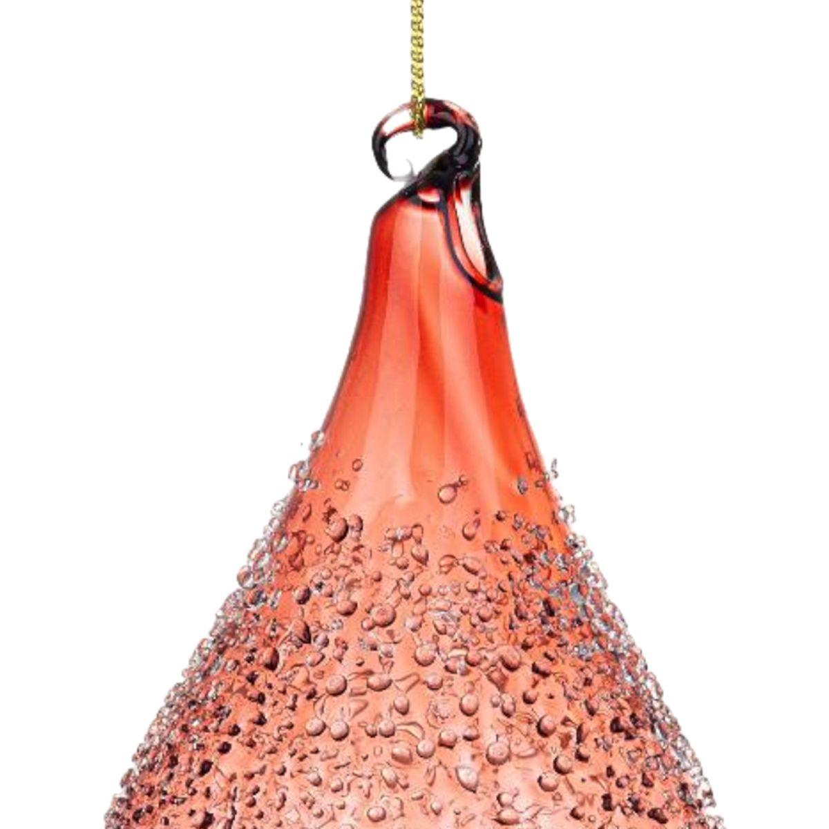 Pallina Natale Vetro cm.10 Goccia Rosa con Bollicine |Bizzotto