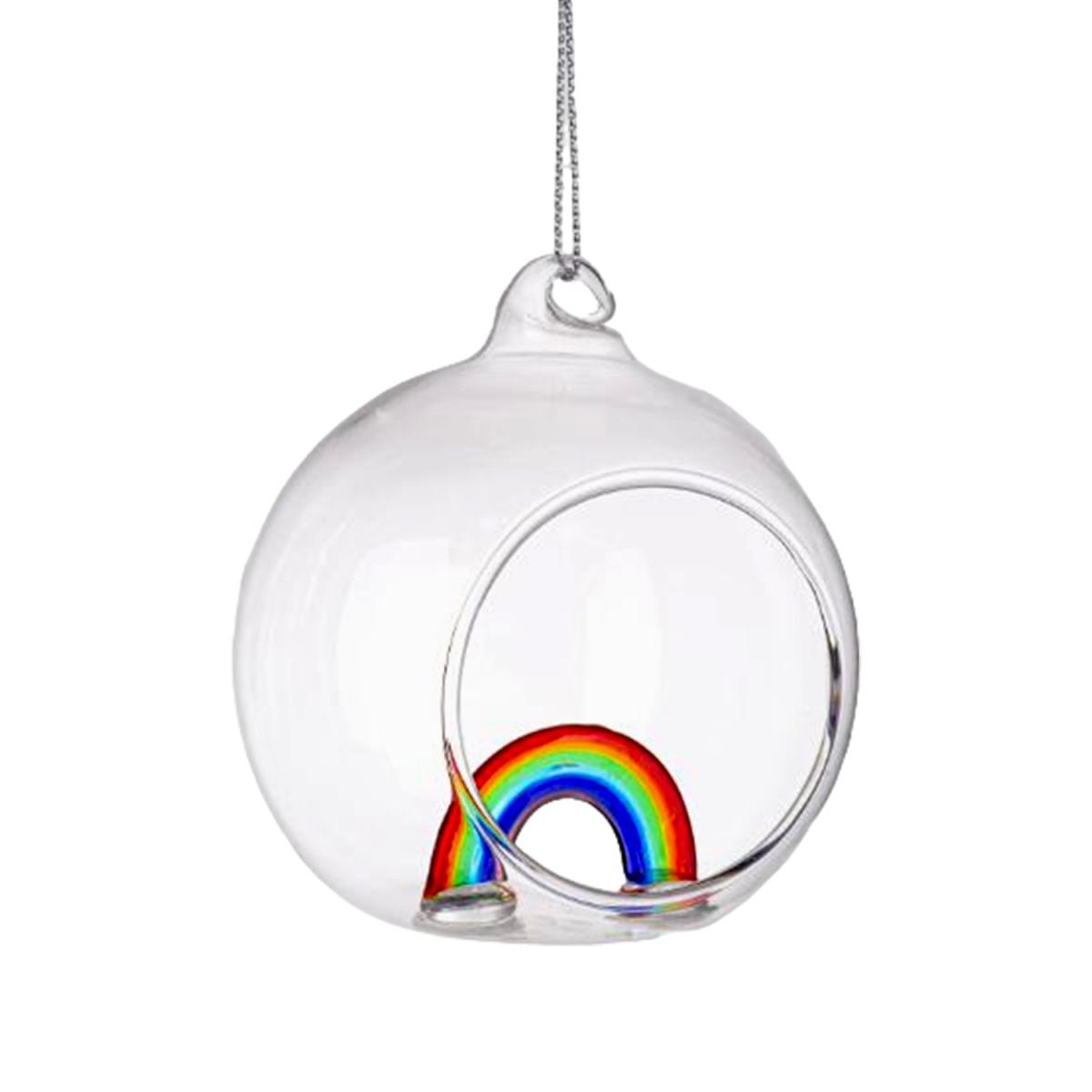 Pallina Natale Vetro cm.8 con Arcobaleno |Bizzotto