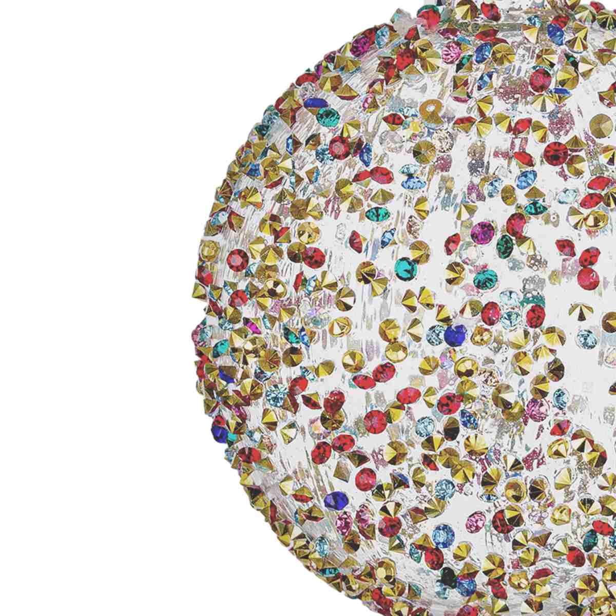 Pallina Natale Vetro cm.ÃƒÂ˜8 Multicolor con Strass |Bizzotto