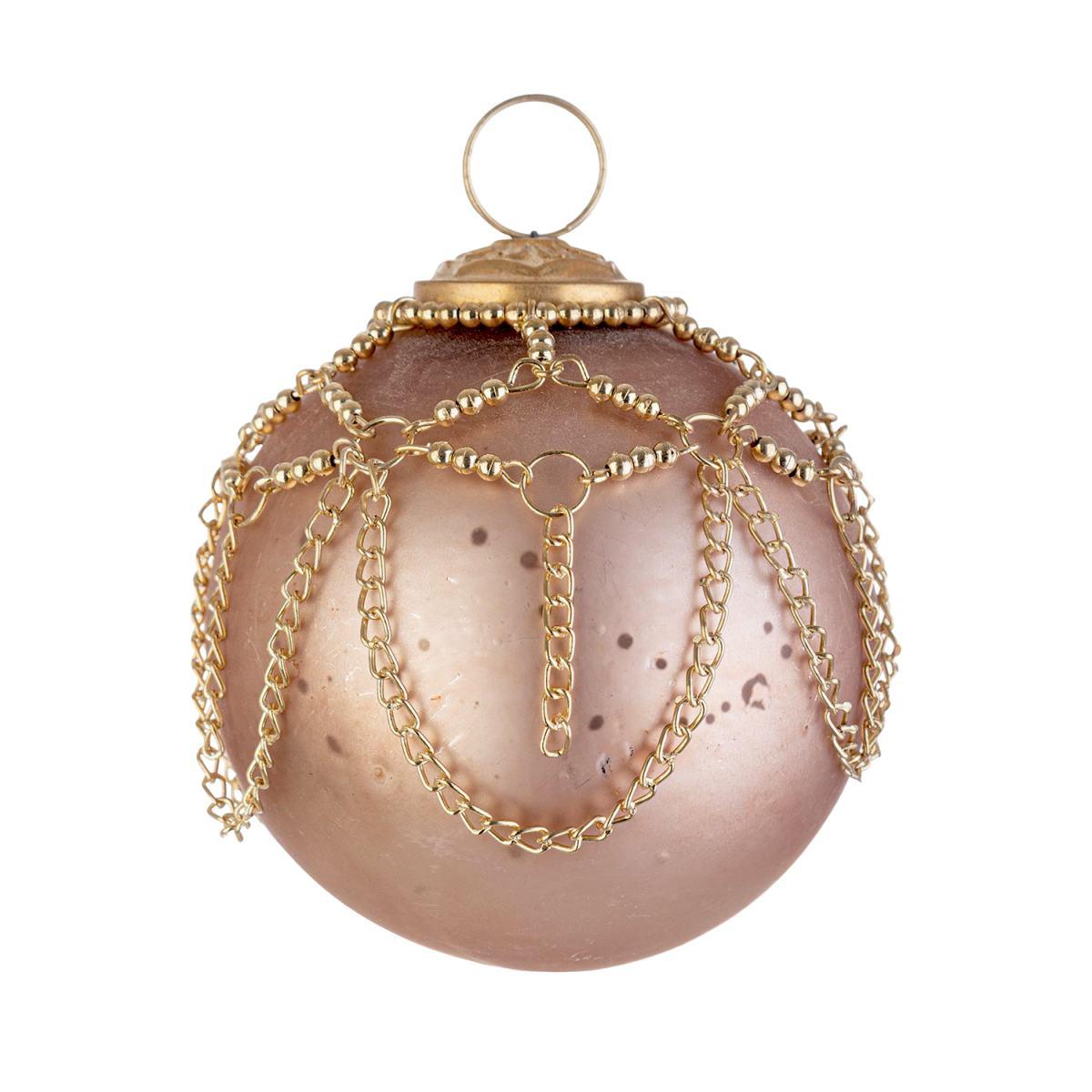 Pallina Natale Vetro cm.ÃƒÂ˜8 Oro con Catene |Bizzotto