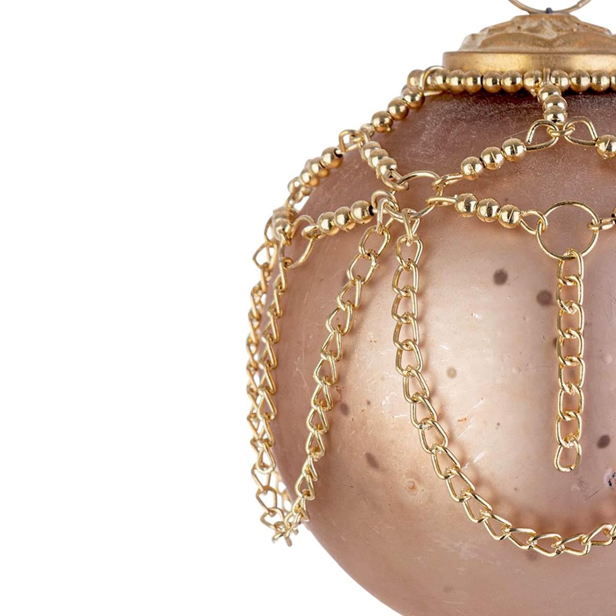 Pallina Natale Vetro cm.ÃƒÂ˜8 Oro con Catene |Bizzotto