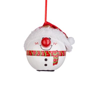 Pallina Natale cm.ÃƒÂ˜8 Pupazzo Neve con LED |Bizzotto