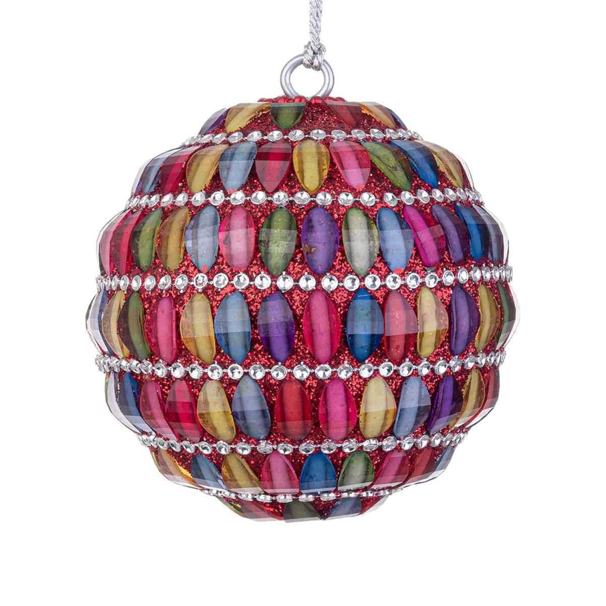 Pallina Natale cm.ÃƒÂ˜7 Pietre Multicolor |Bizzotto