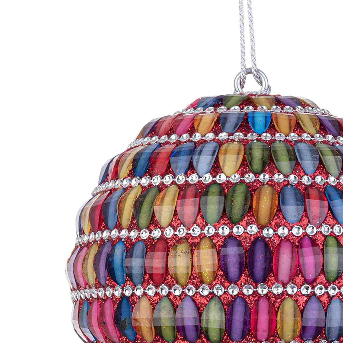 Pallina Natale cm.ÃƒÂ˜10 Pietre Multicolor |Bizzotto