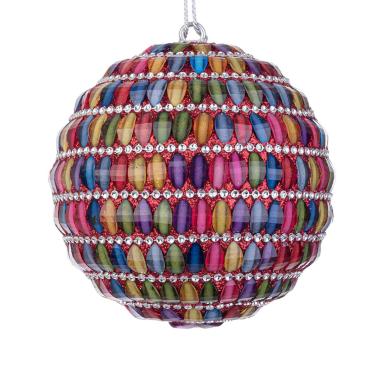 Pallina Natale cm.ÃƒÂ˜10 Pietre Multicolor |Bizzotto