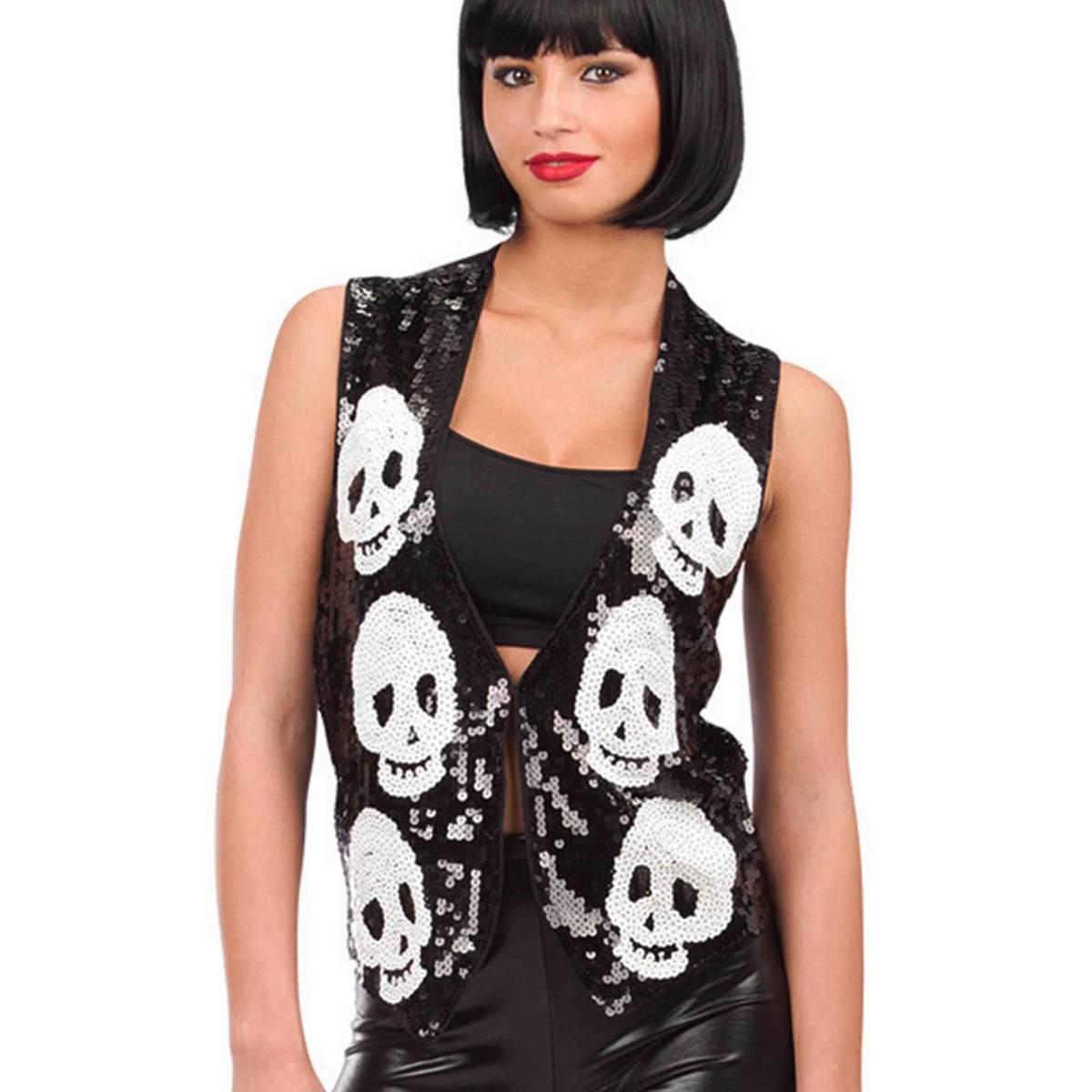 Costume Gilet con Teschi e Paillettes |Carnival Toys