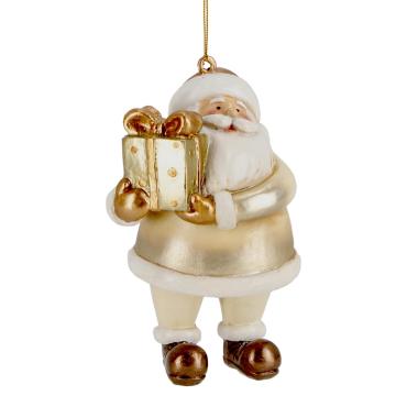 Babbo Natale Resina Oro con Dono cm.9 | Bizzotto