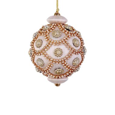 Pallina Natale cm.ÃƒÂ˜8 Bianca con Perline |Bizzotto