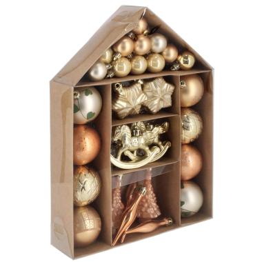 Palline Natale Joex Oro Bronzo Assortite Set pz.55 |Bizzotto