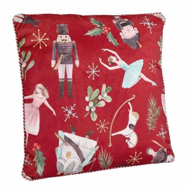 Cuscino Arredo in Tessuto Natale Schiaccianoci Rosso cm.45x45 |Bizzotto