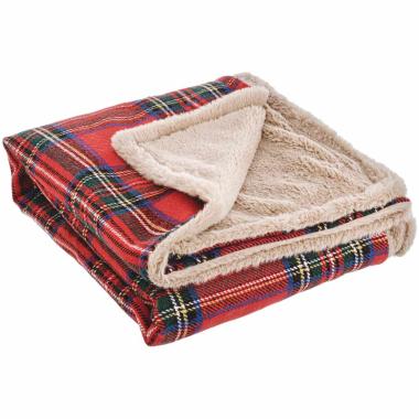 Coperta Plaid Natale Tartan Scozzese cm.120x100 |Bizzotto