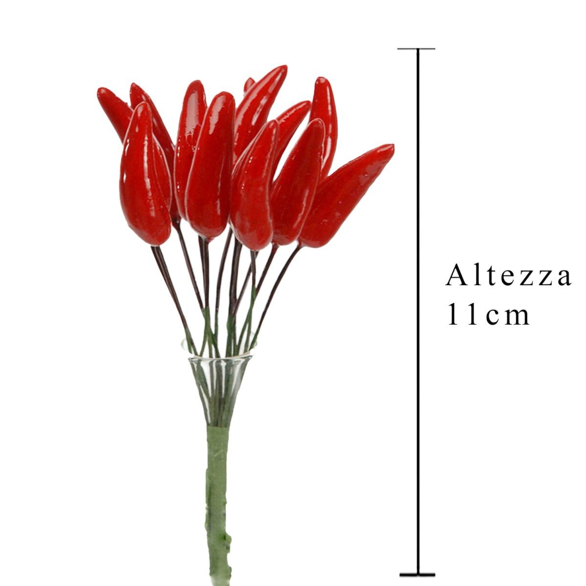 Decorazione Verdura Artificiale Peperoncino Set pz.12 cm.11 | Bianchi Dino