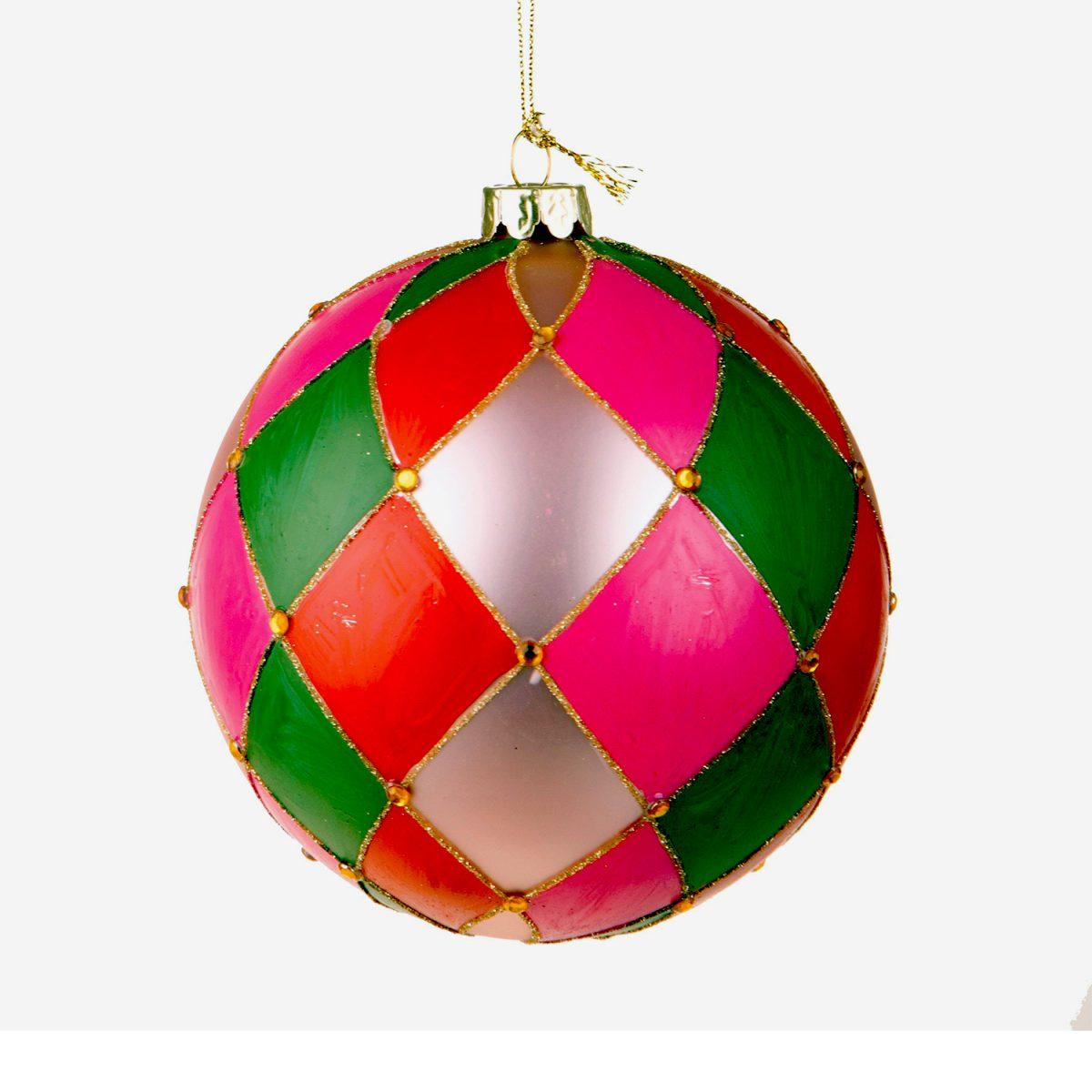 Pallina Natale Vetro cm.ÃƒÂ˜12 Carosello Multicolor |Bianchi Dino