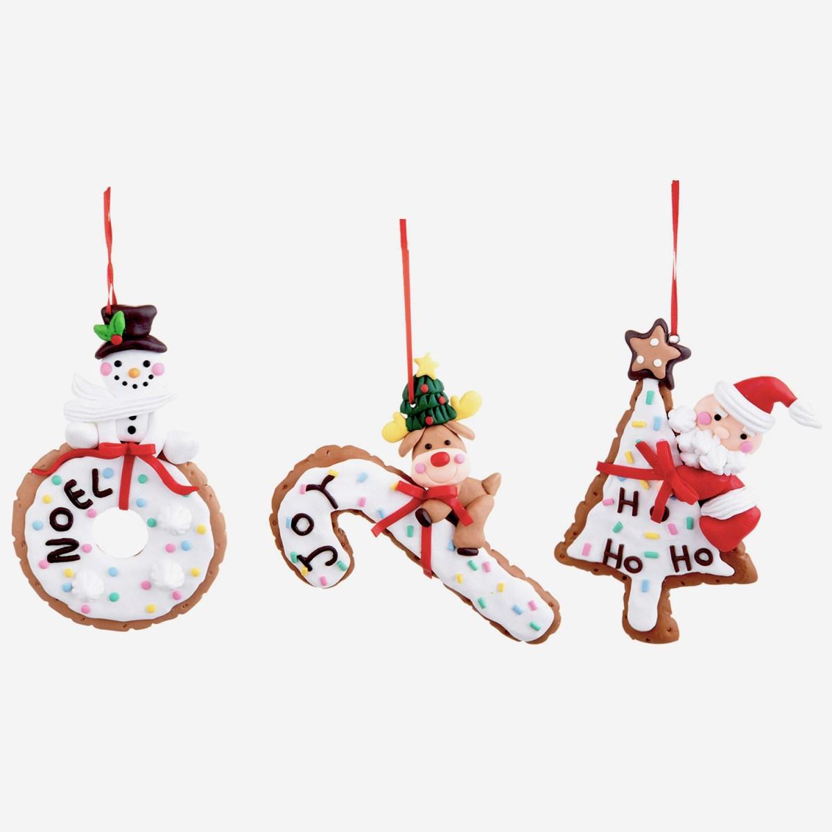 Pallina Natale cm.13 Biscotto con Babbo Natale |Bianchi Dino