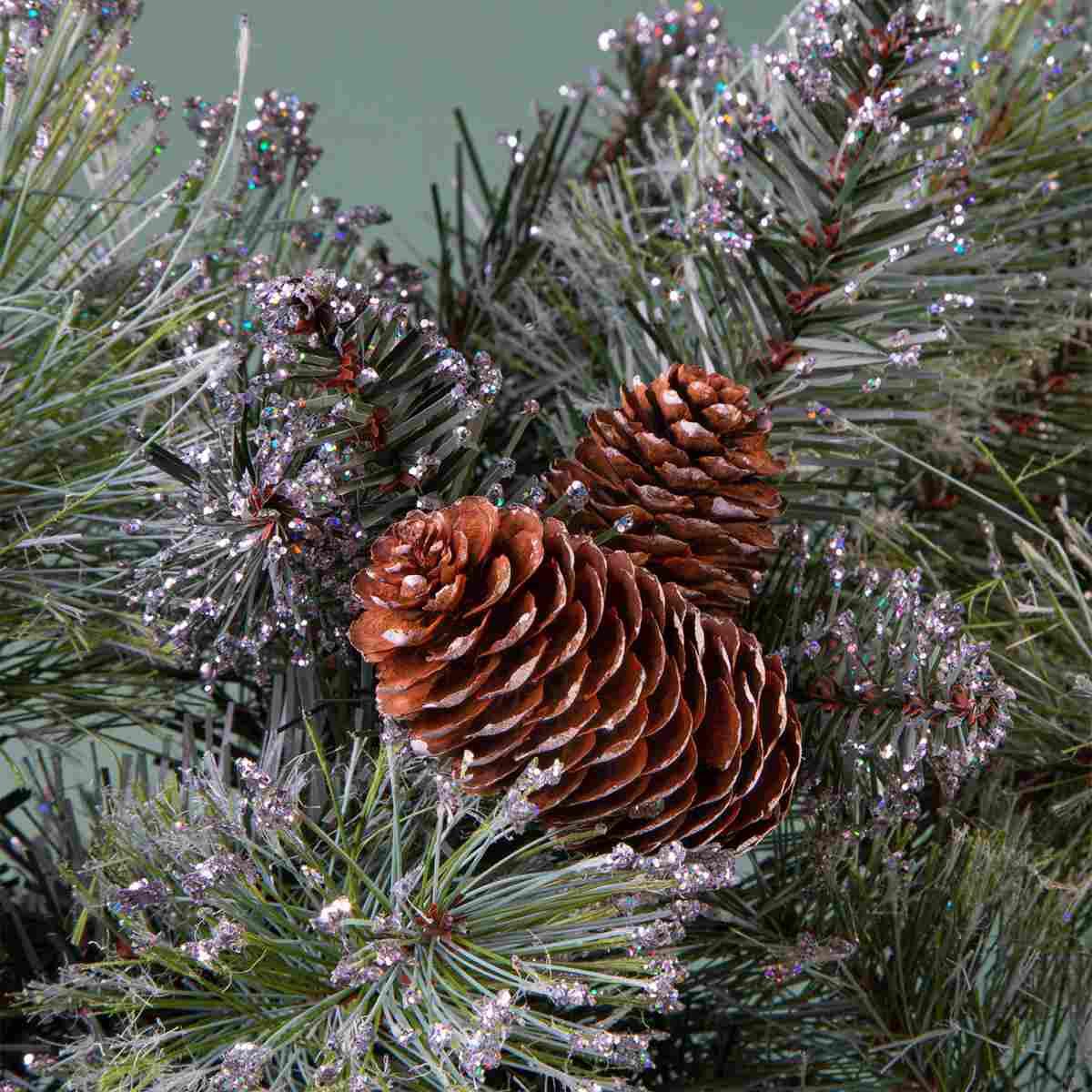 Ghirlanda cm.120 Verde Argentata con Pigne |Bianchi Dino