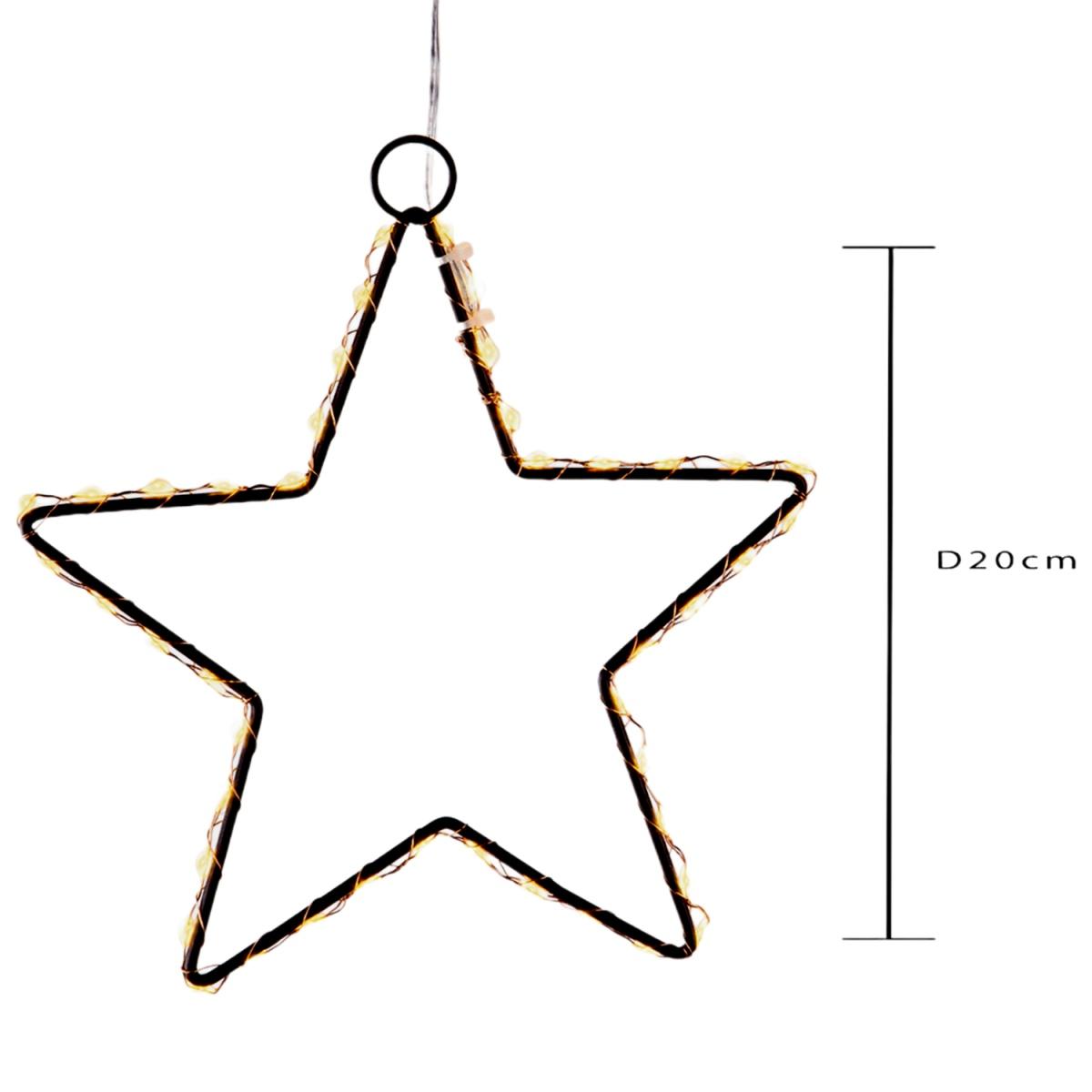 Luci Natale Esterno LED 46 Stella Bianco Caldo cm.ÃƒÂ˜20 |Bianchi Dino