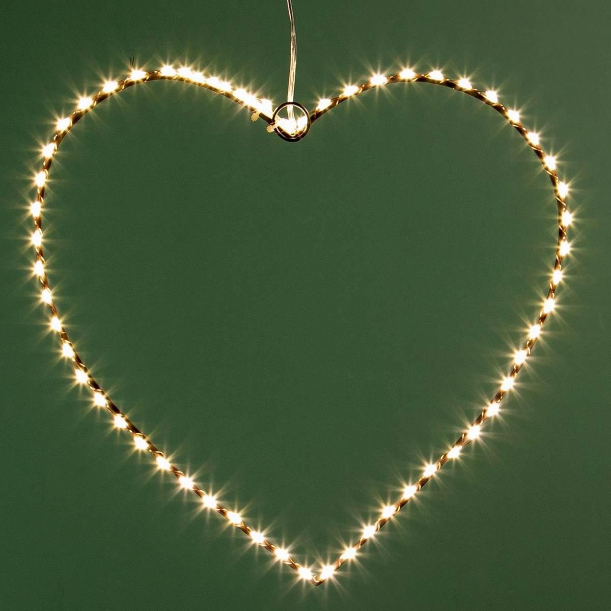 Luci Natale Esterno LED 60 Cuore Bianco Caldo cm.ÃƒÂ˜30 |Bianchi Dino