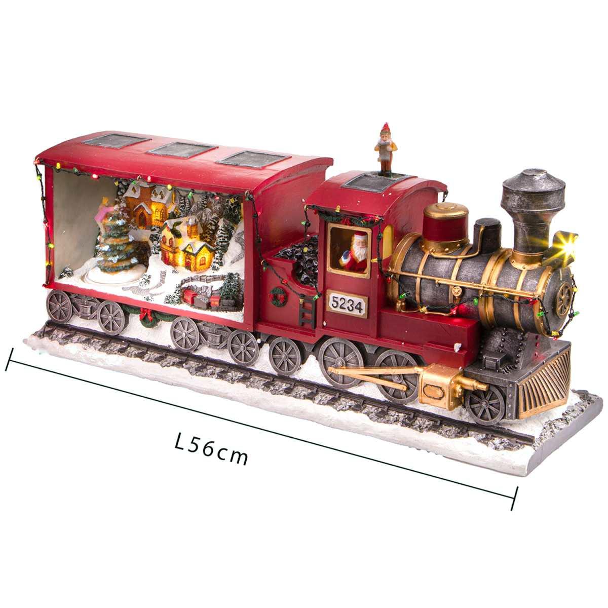 Giostra Natale Trenino con Luci Mov Suoni cm.56x28 |Bianchi Dino
