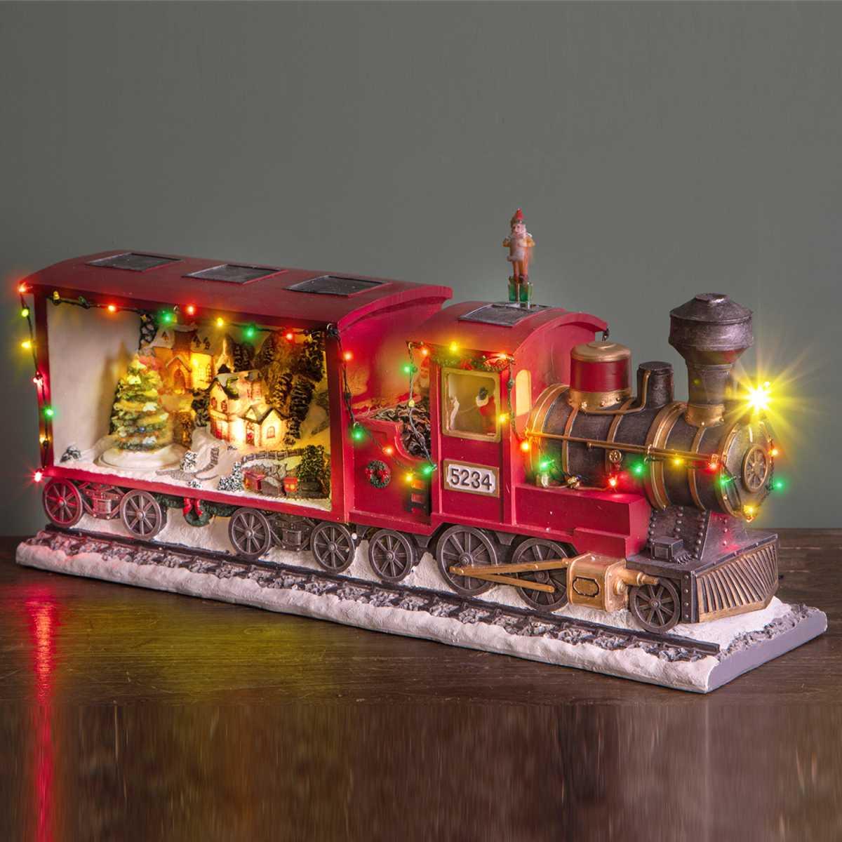 Giostra Natale Trenino con Luci Mov Suoni cm.56x28 |Bianchi Dino